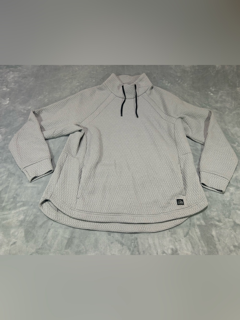 L.L.Bean Women’s Pullover Cowl neck quilted gray size 1X # 521223